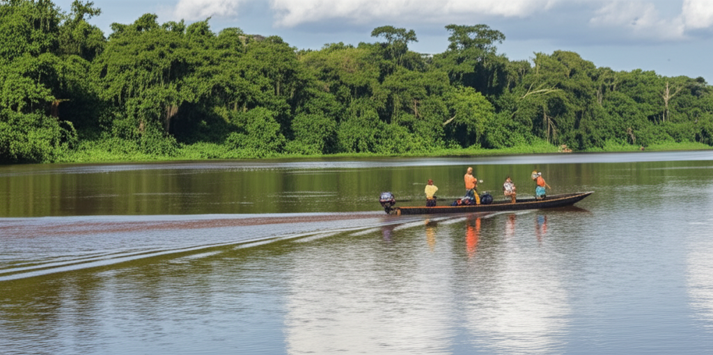 Fishing expedition in the Tambopata River, Peru Amazon